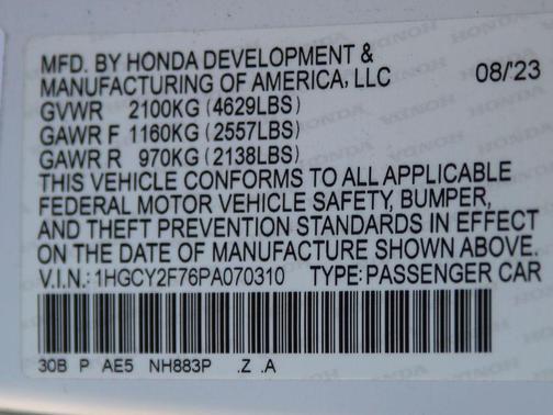 2023 Honda Accord Hybrid Base