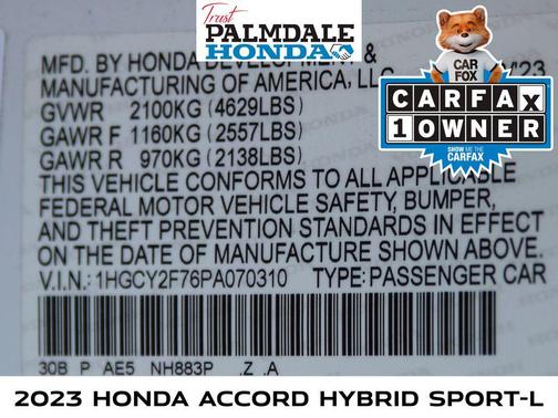 2023 Honda Accord Hybrid Base
