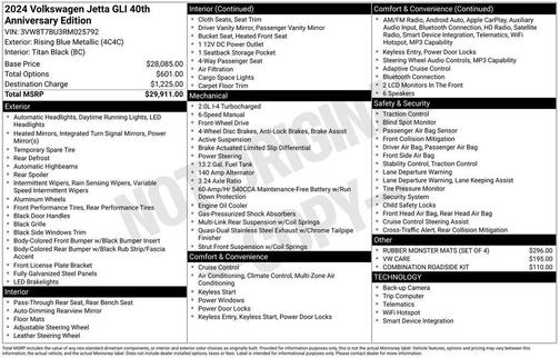 2024 Volkswagen Jetta GLI 2.0T 35th Anniversary Edition
