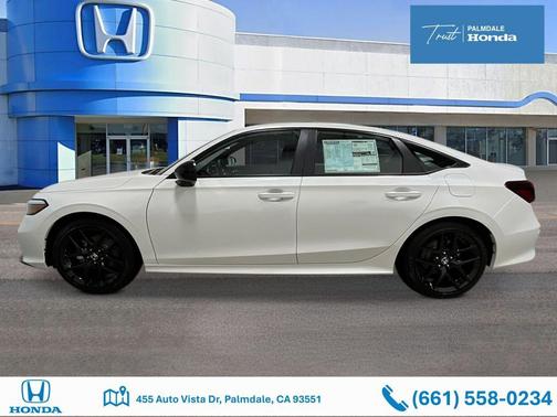 Platinum White Pearl 2026 Honda Civic Hybrid Sport