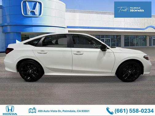 Platinum White Pearl 2026 Honda Civic Hybrid Sport