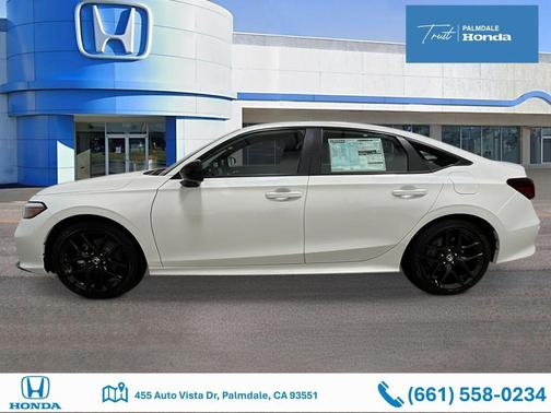 Platinum White Pearl 2026 Honda Civic Hybrid Sport