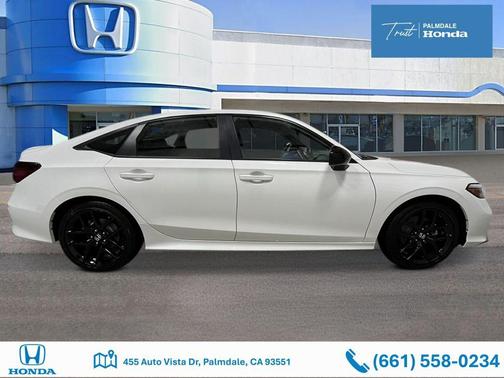 Platinum White Pearl 2026 Honda Civic Hybrid Sport