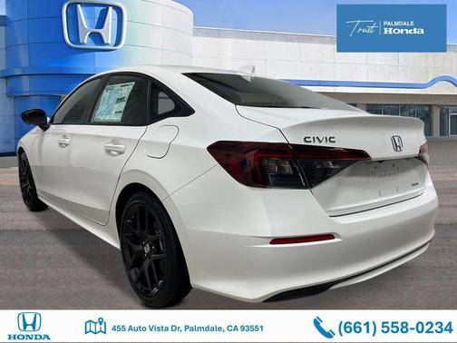 Platinum White Pearl 2026 Honda Civic Hybrid Sport