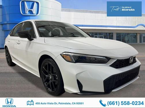 Platinum White Pearl 2026 Honda Civic Hybrid Sport