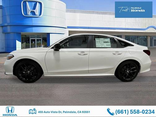 Platinum White Pearl 2026 Honda Civic Hybrid Sport