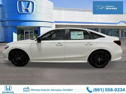 Platinum White Pearl 2026 Honda Civic Hybrid Sport