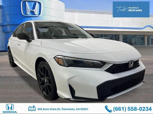 Platinum White Pearl 2026 Honda Civic Hybrid Sport