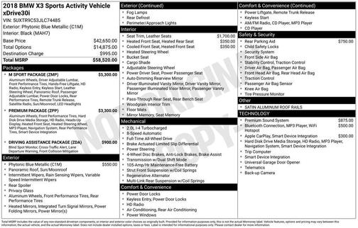 Blue Metallic 2018 BMW X3 xDrive30i