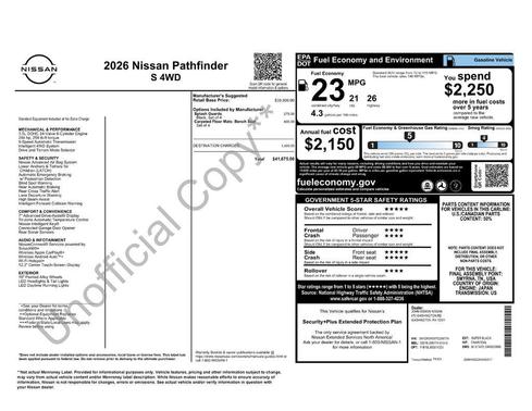 2026 Nissan Pathfinder S