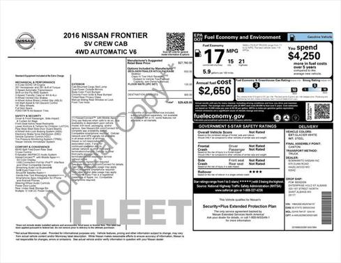 2016 Nissan Frontier SV