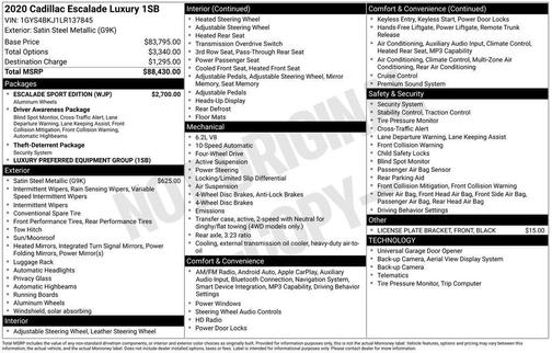 2020 Cadillac Escalade Luxury