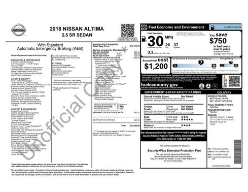 2018 Nissan Altima 2.5 SR