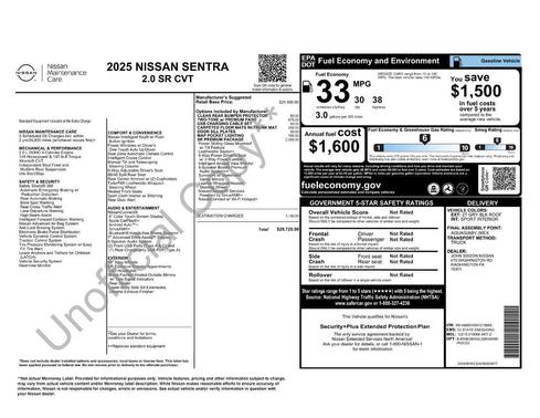 2025 Nissan Sentra SR