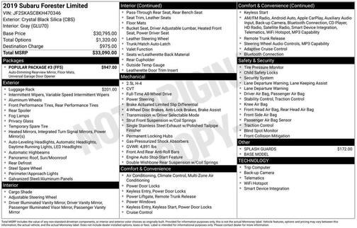 2019 Subaru Forester Limited