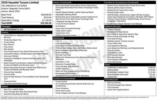 2020 Hyundai TUCSON Limited