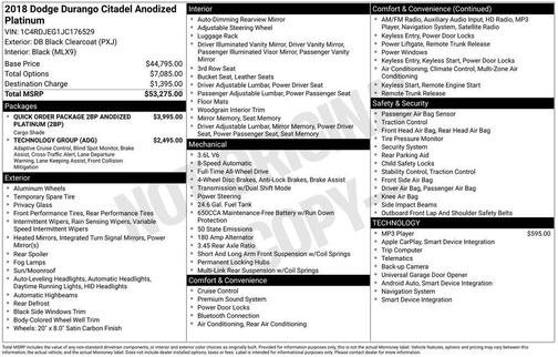 2018 Dodge Durango Citadel