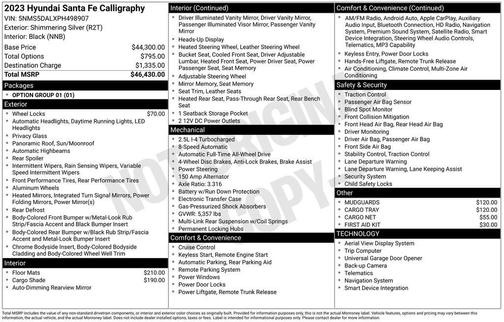 Shimmering Silver Pearl 2023 Hyundai SANTA FE Calligraphy