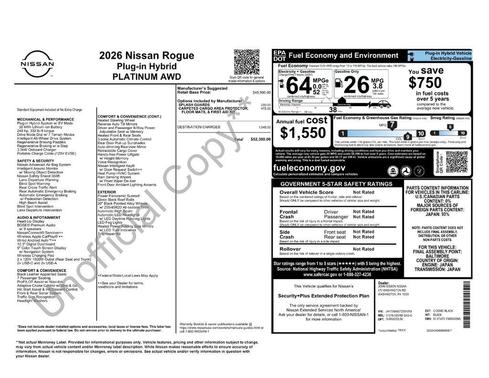 Cosmic Black 2026 Nissan Rogue Platinum