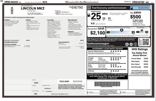 2015 Lincoln MKZ Base