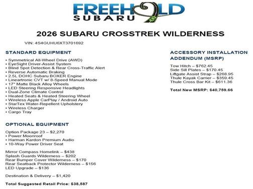 2026 Subaru Crosstrek Wilderness