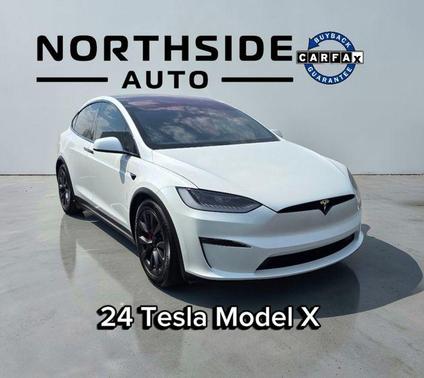 Pearl White Multi-Coat 2024 Tesla Model X Plaid Tri Motor All-Wheel Drive