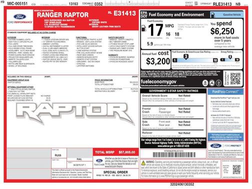 OXFORD WHITE 2024 Ford Ranger Raptor