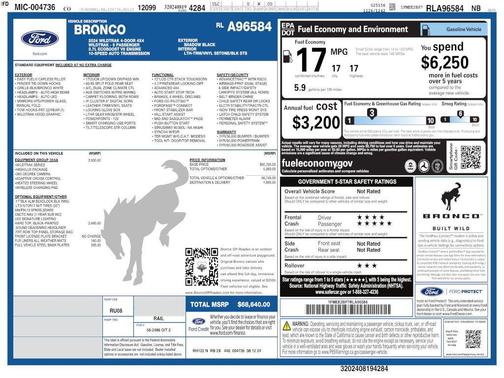 Shadow Black 2024 Ford Bronco Wildtrak
