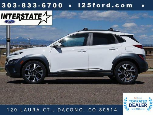 Lunar White 2023 Hyundai KONA Limited