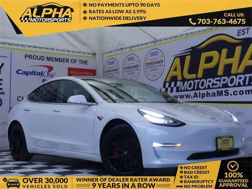 Pearl White Multi-Coat 2019 Tesla Model 3 Performance