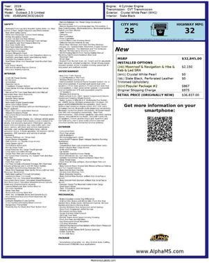 2019 Subaru Outback 2.5i Limited