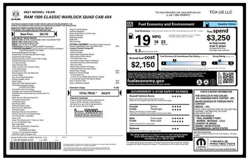 2021 RAM 1500 Classic Warlock Quad Cab 4x4 6'4' Box