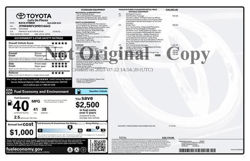 Midnight Black Metallic 2021 Toyota RAV4 Hybrid XLE
