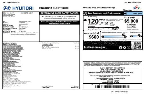 Galactic Gray 2023 Hyundai KONA EV SE