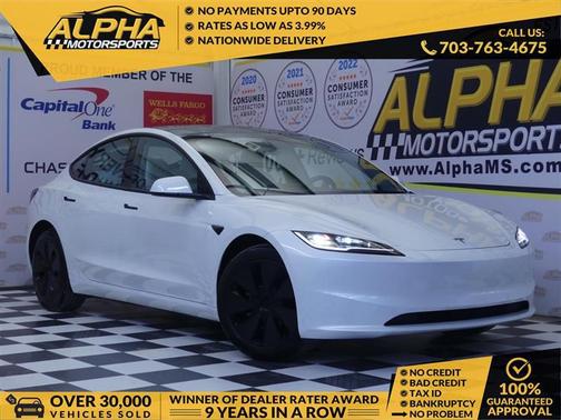 Pearl White Multi-Coat 2024 Tesla Model 3 Long Range