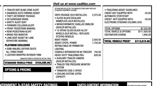 2022 Cadillac Escalade Sport Platinum