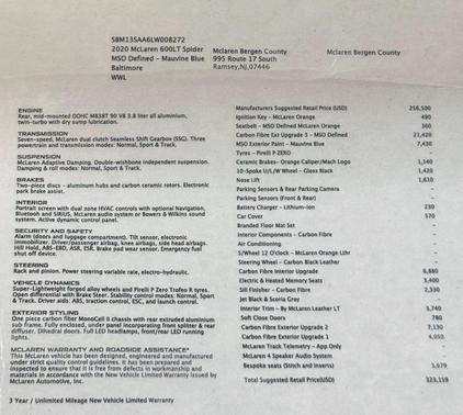 2020 McLaren 600LT Base