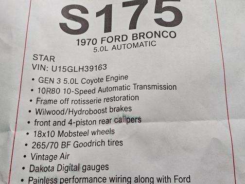 Green 1970 Ford Bronco
