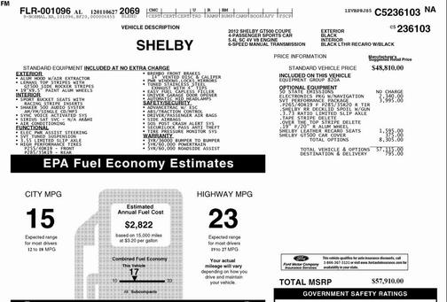 2012 Ford Shelby GT500 Base
