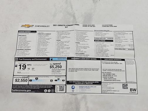 2021 Chevrolet Corvette Stingray w/3LT