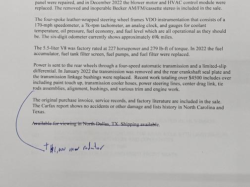 1986 Mercedes-Benz S-Class 560 SL