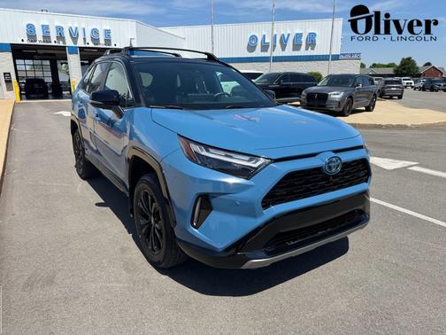 Cavalry Blue/Midnight Black Metallic 2024 Toyota RAV4 Hybrid SE