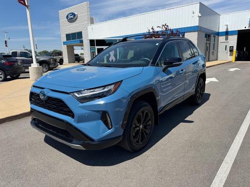 Cavalry Blue/Midnight Black Metallic 2024 Toyota RAV4 Hybrid SE