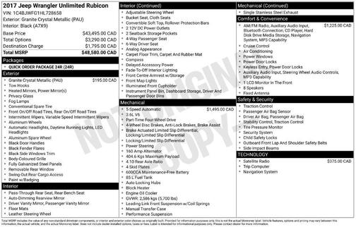 Granite Crystal Metallic Clearcoat 2017 Jeep Wrangler Unlimited Rubicon