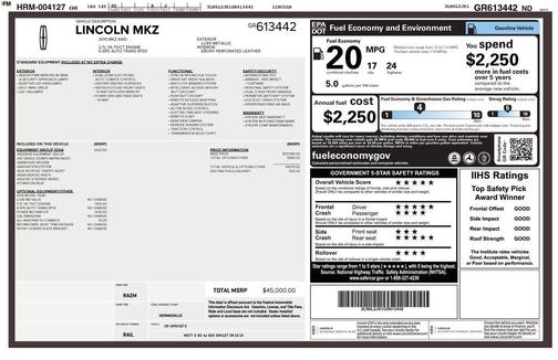 Luxe Metallic 2016 Lincoln MKZ Base