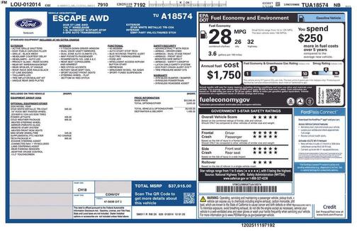 star white metallic tri-coat 2026 Ford Escape ST-Line