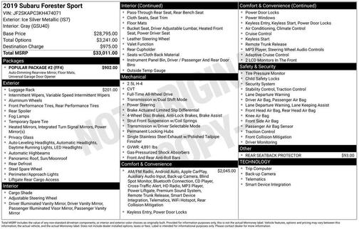 2019 Subaru Forester Sport