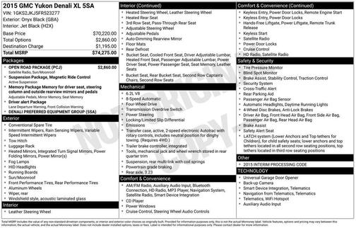 2015 GMC Yukon XL 1500 Denali