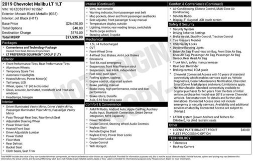 Mosaic Black Metallic 2019 Chevrolet Malibu LT