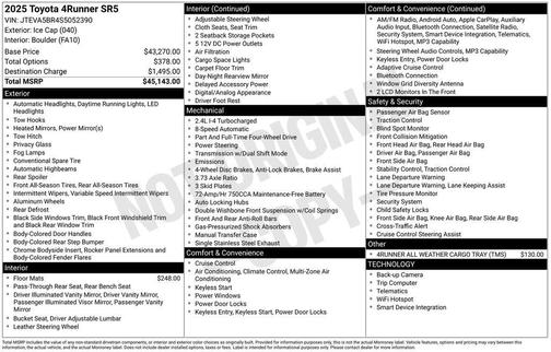 Ice Cap 2025 Toyota 4Runner SR5